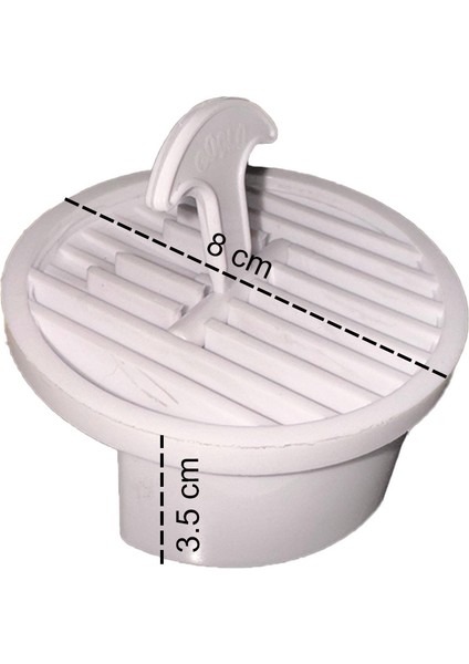 Gider Kapağı Yer Süzgeci, Izgarası Gider Kapağı Balkon Gider Izgarası Banyo Gider Kapağı 8 Cmx3,5 cm