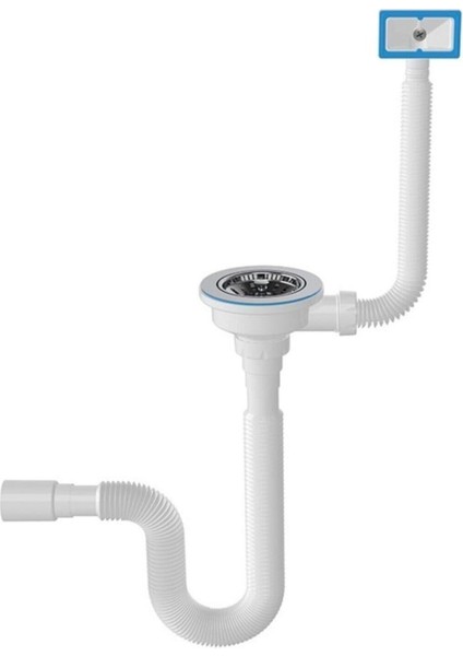 Çöpmak Damlalıktan Yandan Taşmalı Körüklü Evye Lavabo Gider Sifonu Lavabo Sifonu