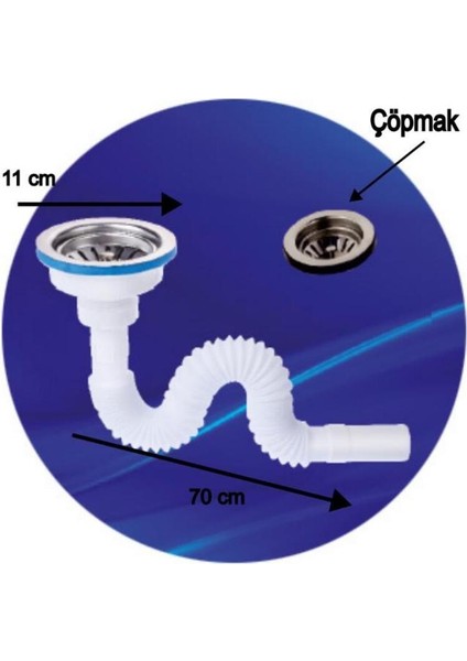 Çöpmak Süzgeçli Geniş Ağızlı Körüklü Lavabo Sifonu Lavabo Sifonu fiyatları