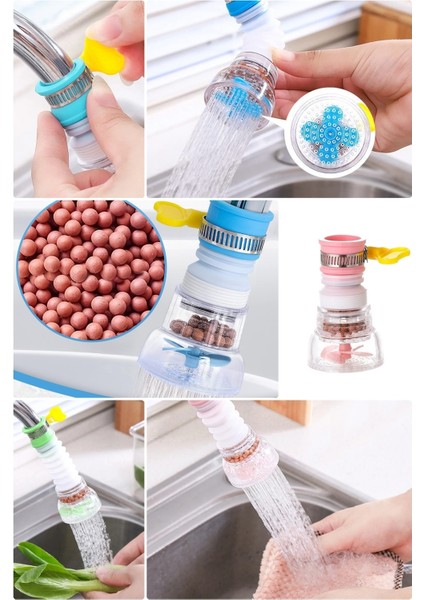 Mutfak Lavabolarında Devrim 360 Derece Dönen Musluk Başlığı Kolay Temizlik %70 Su Tasarrufu 2 Yıl De modelleri