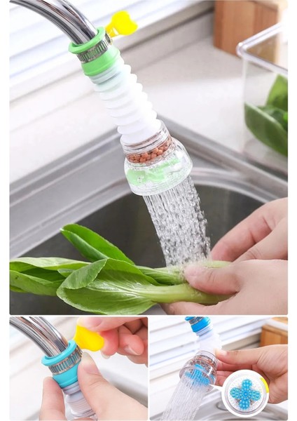 Mutfak Lavabolarında Devrim 360 Derece Dönen Musluk Başlığı Kolay Temizlik %70 Su Tasarrufu 2 Yıl De