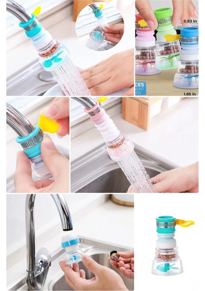 Mutfak Lavabolarında Devrim 360 Derece Dönen Musluk Başlığı Kolay Temizlik %70 Su Tasarrufu 2 Yıl De