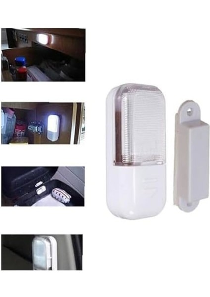 1 Adet Pilli Çok Amaçlı Dolap Kapı Vs 1 Watt 10 Lümen Otomatik Manyetik Sensörlü LED Lamba Yok Beyaz