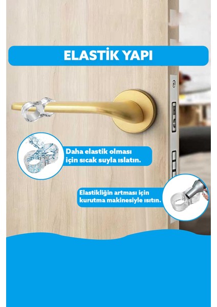 Kapı Kolu Stoperi 4 Adet Silikon Duvar Koruyucu Tampon Kapı Arkası Vurma Gürültü Engelleyici Aparat