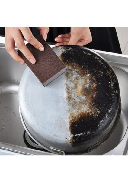 2 Adet Tencere Tava Çelik Metal Ahşap Eşyalar Temizlik Için Sünger Zımpara Takoz Tr
