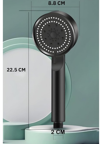 5 Fonksiyonlu Duş Başlığı Siyah Tazyikli Su Tasarruflu Kireç Önleyici Tepe Duş Başlığı Musluk Aparat fiyatları