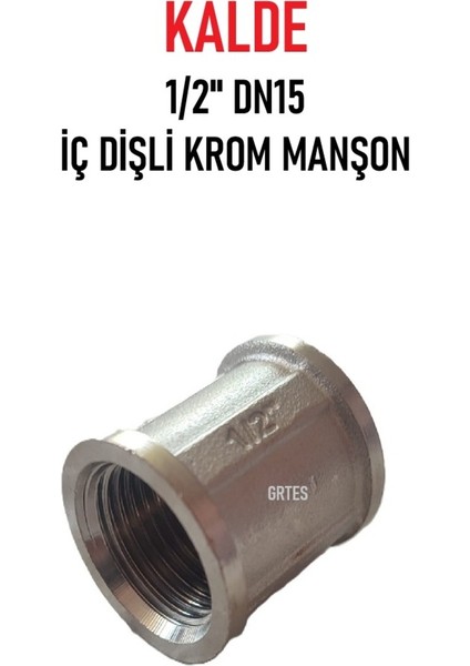 1/2"DN15 Sarı/krom Manşon Iç Dişli (Dişi) - Chrome Threaded Sleeve Tesisat Malzemeleri Tr