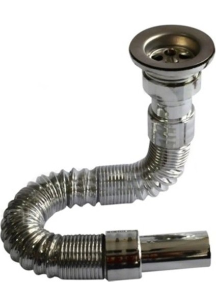 Krom Kaplama Körüklü Lavabo Sifonu 33-80 Cm. Gider Borusu 33-80CM Tr fırsatları