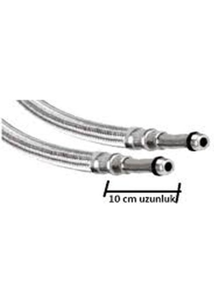 Batarya Baglantı Su Fleks Hortum Uzun Girişli 10 cm M10X3/8 -60CM 1 Adet Tesisat Malzemeleri