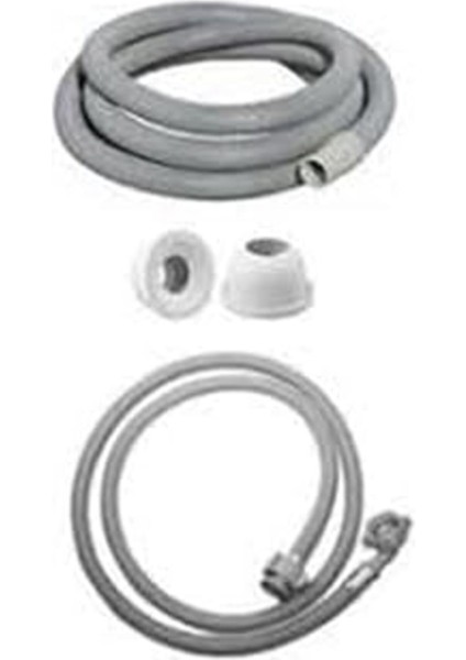 Feyzayapi Çamaşir ve Bulaşik Makinasi Pis Su ve Temiz Su Hortumu Takimi (1,5 Metre) Su Taşma Yüzüğü