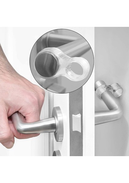 4 Adet Kapı Kolu Pencere Stoperi, Kapı Arkası Duvar Koruyucu Tampon, Silikon Durdurucu Şeffaf Renk G