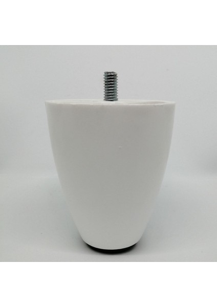 10 cm Beyaz Renk Armut Plastik Baza Koltuk Kanepe Ayağı (Ince M8 Diş) (4 Adet) Beyaz 4'lü Baza Ayağı fiyatları