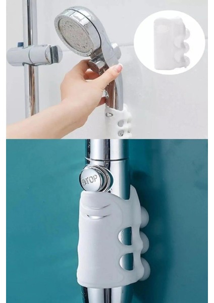 Vantuzlu Silikon Duş Başlığı - Banyo Başlığı Askı Tutucu