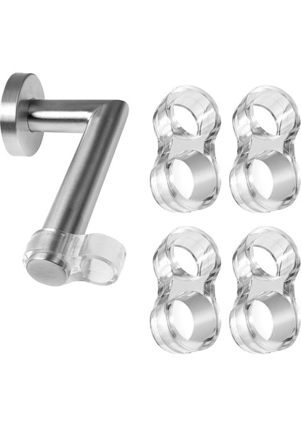 Kapı Kolu Stoperi 4 Adet Kapı Arkası Tutacak Klips Şeffaf Esnek Duvar Koruyucu Tampon Durdurucu Şeff