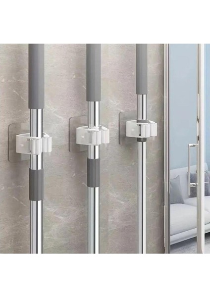 4 Adet Krem Renk Pratik Yapışkanlı Duvar Mop Süpürge Paspas Temizlik Fırçası Tutucu Krem 4 Adet Tr F fiyatları