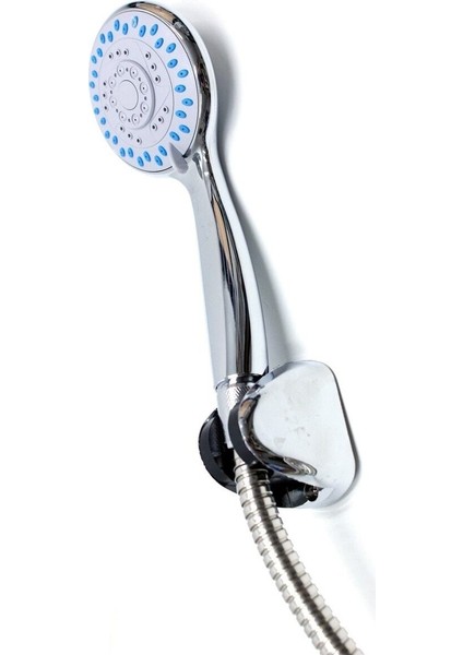 Askılı Komple Duş Seti 5 Fonksiyonlu Spiralli Hortumlu Duvar Askı Aparatlı Set Duş Seti Krom Kaplama modelleri