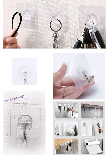 6X6CM Şeffaf Şık Görünüşlü Ağır Kaldırabilen Anahtarlık Askılık 5 Adet Turuncu Askı Seti modelleri