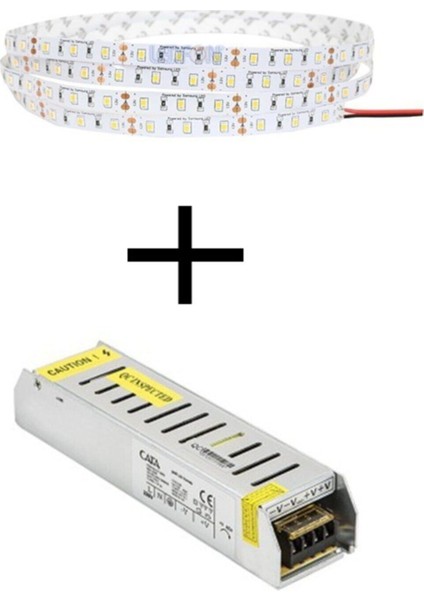 10 Çipli Iç Mekan Gün Işığı Renk 5 Metre Şerit LED + 5 Amper LED Trafosu Gün Işığı B22 LED Ampul 60