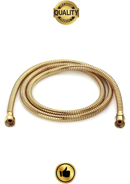 Gold Paslanmaz Kopmaz Patlamaz Kaliteli Duş Hortumu - 150CM Duş Hortumu Altın Pu