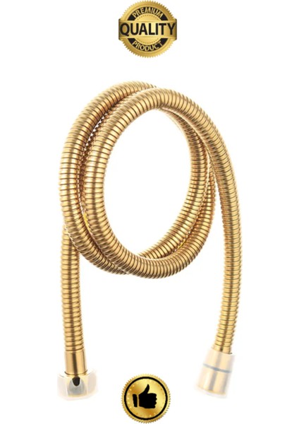 Gold Paslanmaz Kopmaz Patlamaz Kaliteli Duş Hortumu - 150CM Duş Hortumu Altın Pu fiyatları
