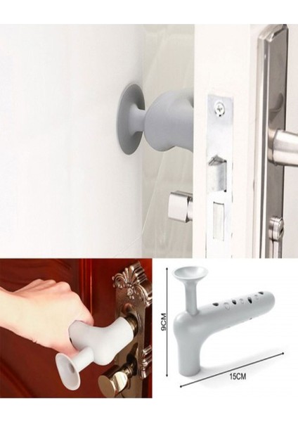 Silikon Duvar Koruyucu Kapı Stoperi Gri Tr
