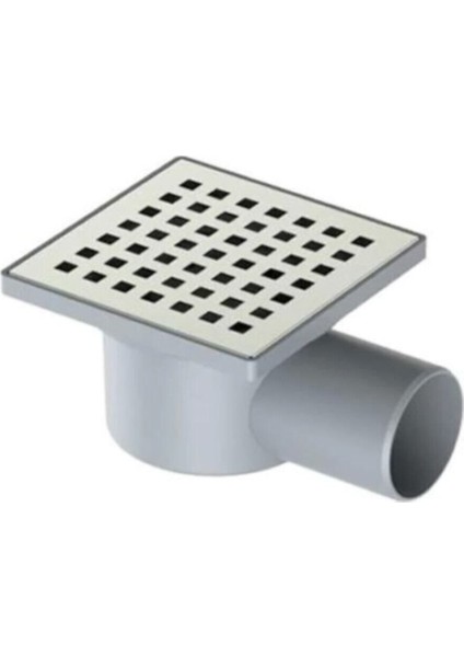 Yandan Çıkışlı Paslanmaz Süzgeç Sifon 10X10X50 Lavabo Sifonu