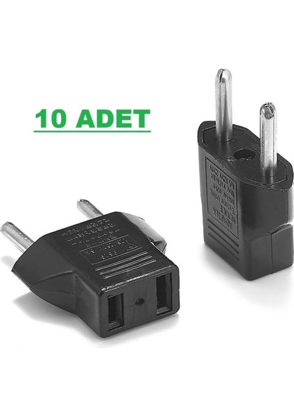 10 Adet Türkiye Amerikan 110 220V Priz Ucu Jak Çevirici Dönüştürücü Adaptör Priz Amerikan Fiş Girişi