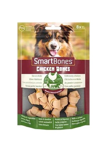 Smartbones Küçük Irk Köpekler Için Tavuklu Ödül Kemiği 128GR (8li)