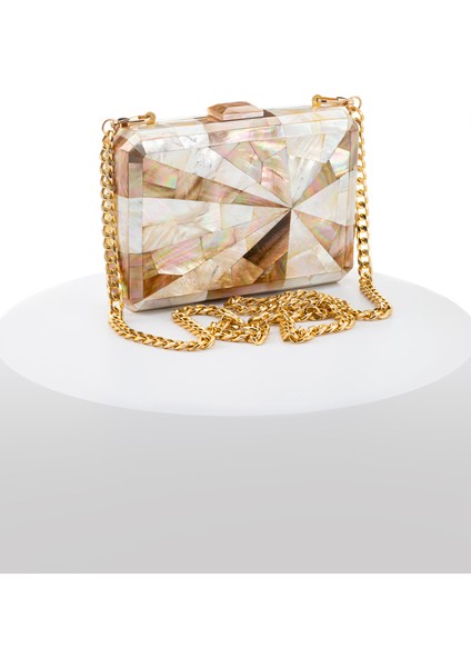 Illusıon LY0101 Sedef El Yapımı Beyaz-Açık Kahverengi Çanta fiyatları