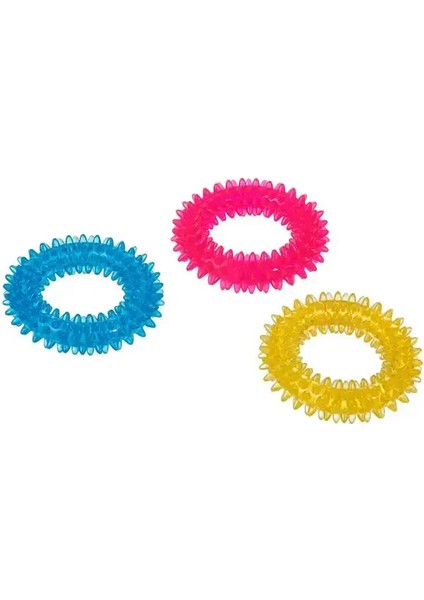 Flamingo Renkli Tırtıklı Halka Köpek Oyuncğı 9cm