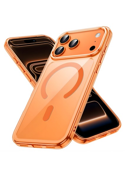 iPhone 17 Pro Max Ultra İnce Transparan Turuncu Saydam Sert Darbe Korumalı Magsafe Kılıf fiyatları