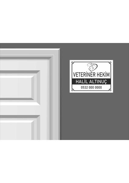 Kişiye Özel Veteriner Hekim Pvc Levha 40X30 cm