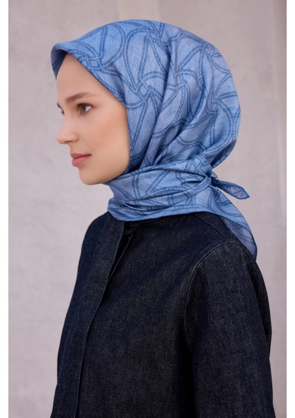 Geometrik Desen Ipek Twill Eşarp 4221D01 82