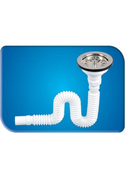 YT81 Körüklü Çöpmak Evye Gider Sifonu-Geniş Kafalı Mutfak Çelik Evye Sifonu Tesisat Malzemeleri