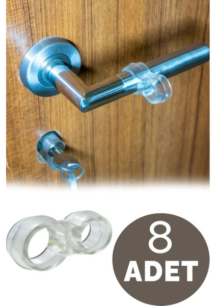 8 Adet Kapı Kolu Stoperi ve Pencere Kolu Stoperi Şeffaf Silikon Kapı Stoperi Kapı Kolu Tamponu