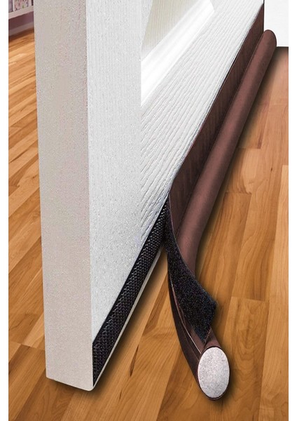 2 Adet Kahve Lüks Kapı Altı Rüzgar Önleyici Sünger 90 cm Kapı Rüzgarlığı Kapı Stoperleri