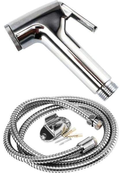 Taharet Musluğu Plastik Duş Fıskiyesi Taharetmatik Tabancalı Bas Çek Spiralli Mafsal Hortum Elduşu D