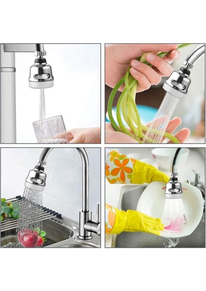 Su Tasaruflu Oynar 3 Fonksiyonlu 360 Derece Dönebilen Krom Mutfak Lavabo Musluk Başlığı 2 Yıl fiyatları