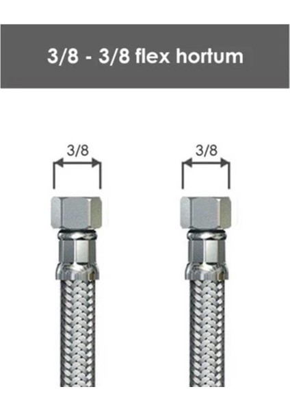 Çelik Flex Bağlantı Hortumu 3/8-3/8 70 cm 1 Adet 2 Yıl indirimleri
