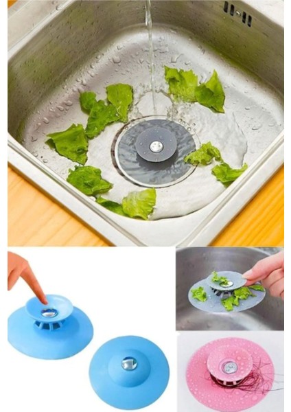 2 Kademeli 2ADET Dokunmatik Lavabo Tıkacı Silikon Lavabo Gider Tıpası