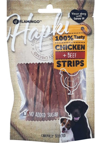 Flamingo Hapki Chicken Tavuklu ve Biftekli Şerit Köpek Ödül Maması 85GR