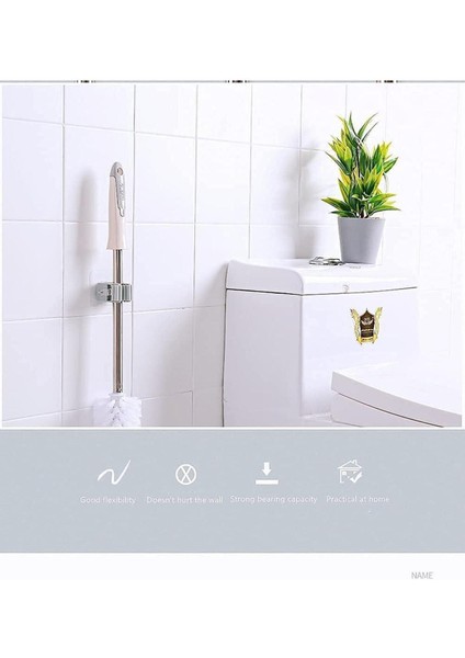 4 Adet Süpürge Mop Tutucu Duvar Kendinden Yapışkanlı Duvar Delme Gerektirmez (Gri) Gri Tr modelleri