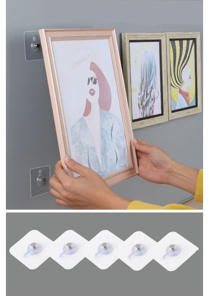 ® 10 Adet Süper Güçlü Çerçeve Askısı Vidalı Tırnak Kanca Yapışkanlı Mutfak Banyo Raf Tutucu fiyatları