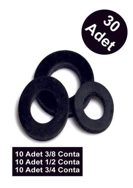 Musluk/flex Conta Seti 30 Adet (3/8-1/2-3/4) Musluk Contası Set Tr