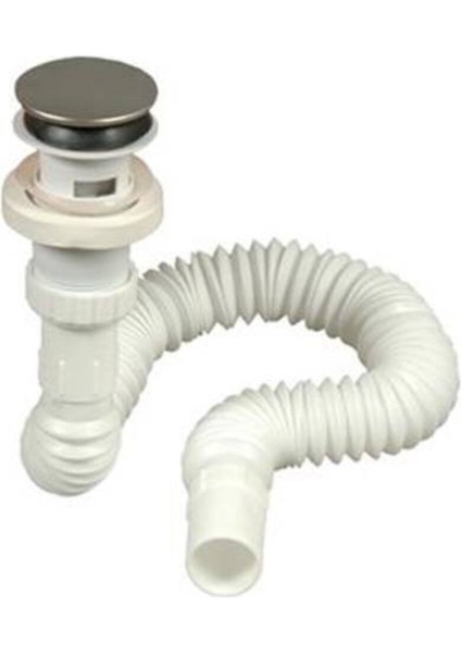 Pop Up Beyaz Bas Aç Koku Stoplu Lavabo Gider Sifon Gider Borusu