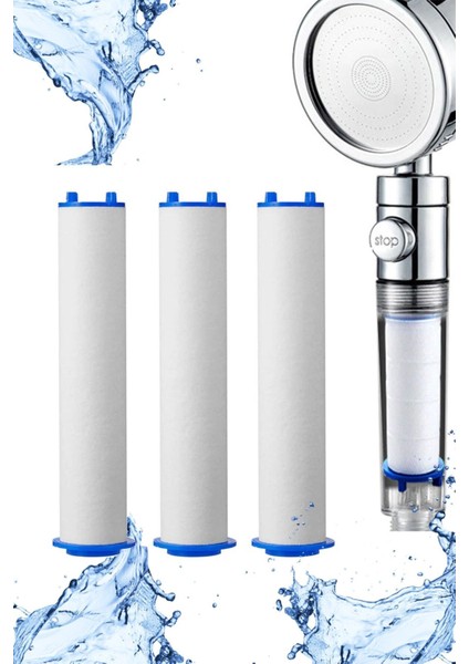 3 Adet Filtreli Duş Başlığı Filtresi Kireç Önleyici Filtre Duş Seti Pamuk fiyatları