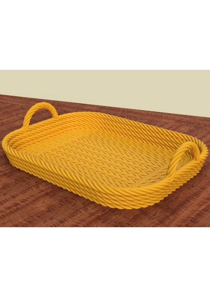 Halat Saplı Dekoratif Tepsi – Rustik Tarz 3D Baskı Organizer modelleri