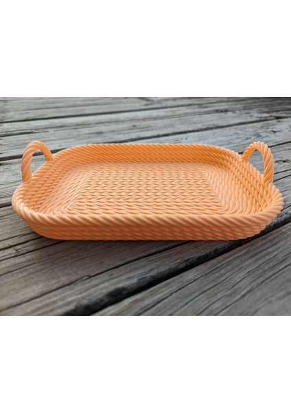 Halat Saplı Dekoratif Tepsi – Rustik Tarz 3D Baskı Organizer fırsatları