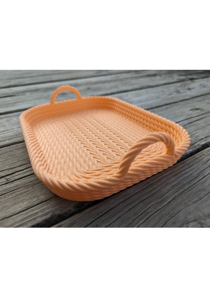 Halat Saplı Dekoratif Tepsi – Rustik Tarz 3D Baskı Organizer indirimleri
