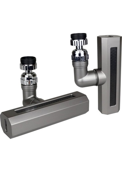 Siyah Geniş 360 Derece Dönebilenoynar Başlık - 4 Mod Perlatör Şelale Musluk Ucu KTX-3288 (4401) 2 Yı